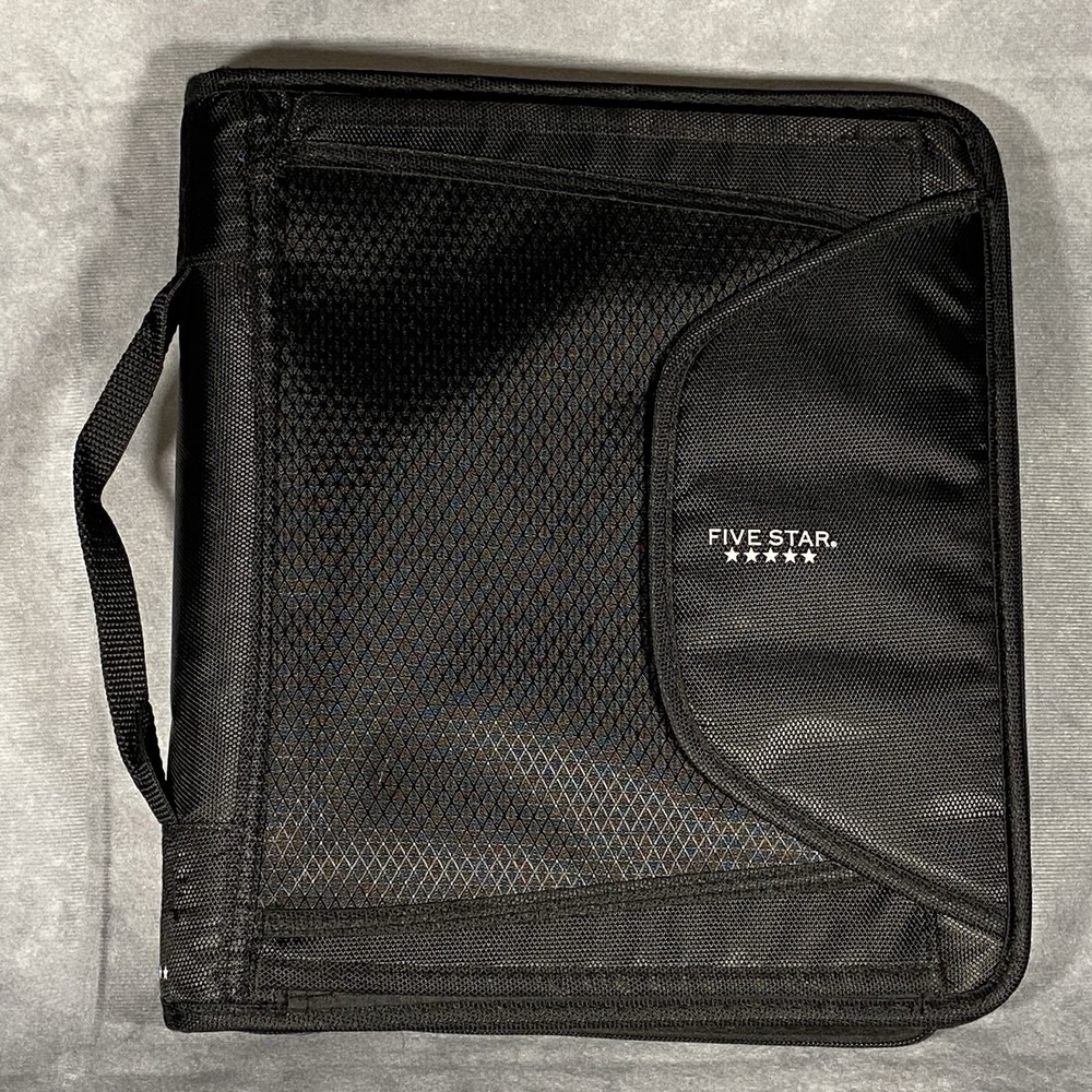 Five Star 3 Ring Binder with Zipper Closure Black School‎ Supply Office